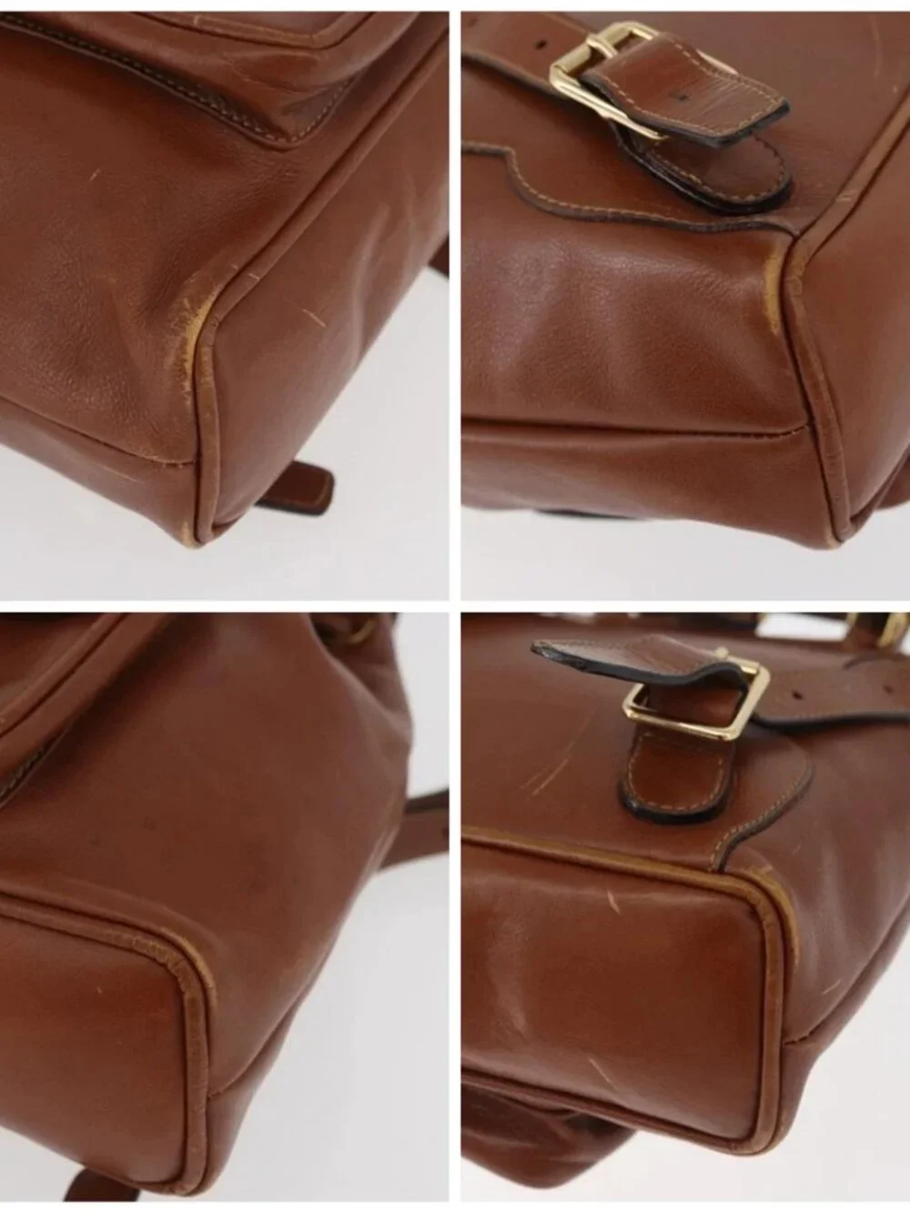 GUCCI Bamboo Mini Backpack Leather Outlet Brown Gold 003 1705 0030 Auth am11663A